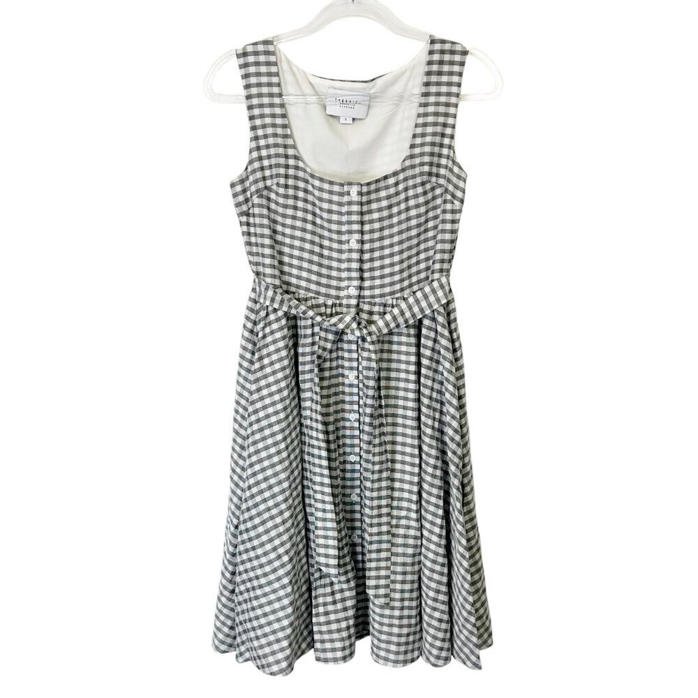 The Shirt Rochelle Behrens Gingham Dress Womens Size‎ Small Tie Waist